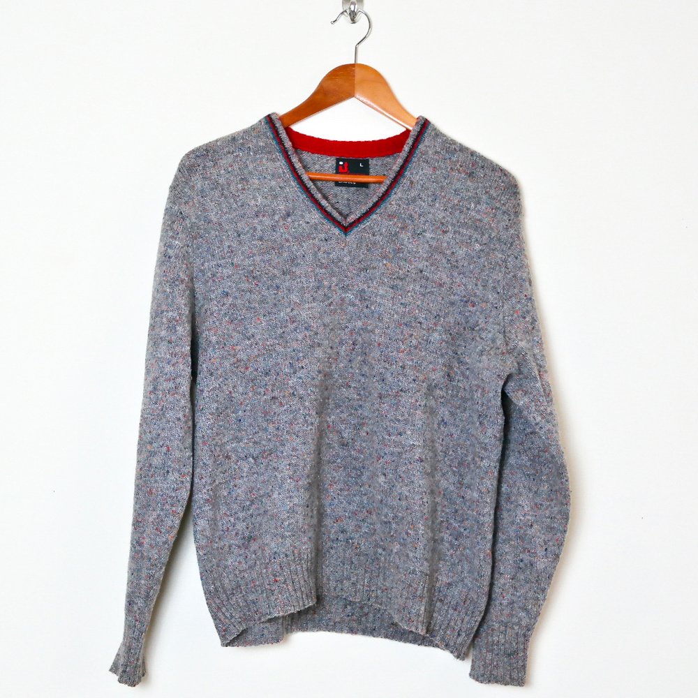 VINTAGE 60's V-neck Donegal Sweater